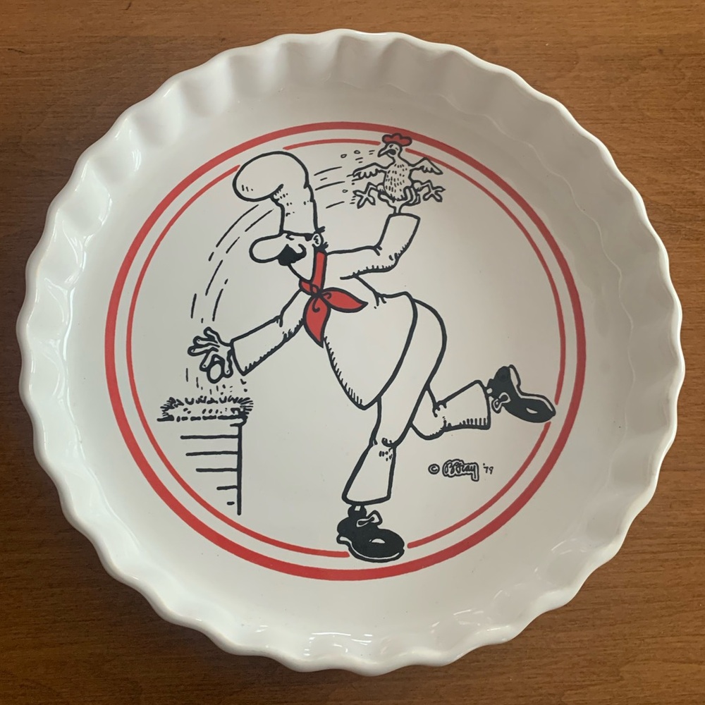 Taunton Vale Pottery “ le grand chef “ Cartoon Quiche Dish